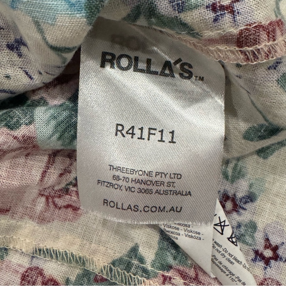 Rolla's Emmy Rosette Top Blouse Floral Print Square Neck Crop Size XL NWOT - Picture 9 of 9